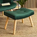 Крісло м'яке оксамитове з підставкою для ніг MEBEL ELITE LOZANO Velvet, Зелений фото thumb №5