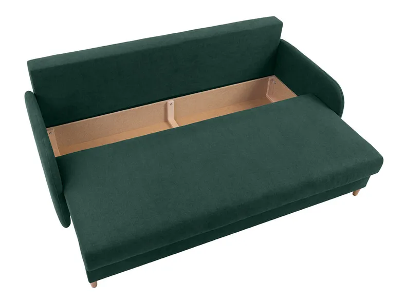BRW Тримісний диван-ліжко Verto з велюровим ящиком зелений, Elma 12 Green/Asti 31 Green SO3-VERTO-LX_3DL-G3_BA3BB0 фото №2