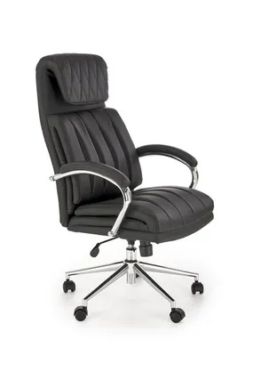 Крісло комп'ютерне офісне обертове HALMAR ROMANO чорний, екошкіра фото