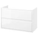 IKEA ÄNGSJÖN ЕНГШЕН, шафа під раковину з шухлядами, глянцевий білий, 100x48x63 см 105.350.92 фото thumb №1