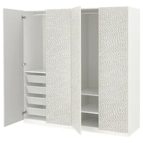 IKEA PAX ПАКС / MISTUDDEN МІСТУДДЕН, гардероб, комбінація, білий/сірий візерунок, 200x60x201 см 195.229.57 фото