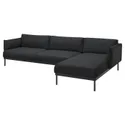 IKEA ÄPPLARYD ЭППЛАРЮД, 4-местный диван с козеткой, Окрашенный в черный/серый цвет 095.281.77 фото thumb №1