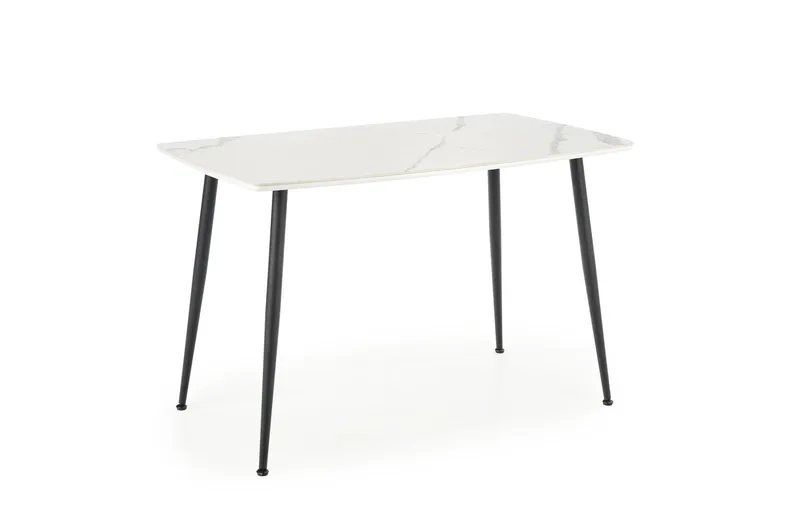 Кухонний стіл HALMAR MARCO 120x70 см білий мармур / чорний фото №2