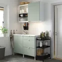 IKEA ENHET ЕНХЕТ, кухня, білий / блідо-сіро-зелений, 123x63.5x222 см 494.991.92 фото thumb №2