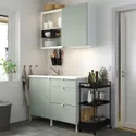 IKEA ENHET ЭНХЕТ, кухня, белый / бледный серо-зеленый, 123x63.5x222 см 494.991.92 фото thumb №2