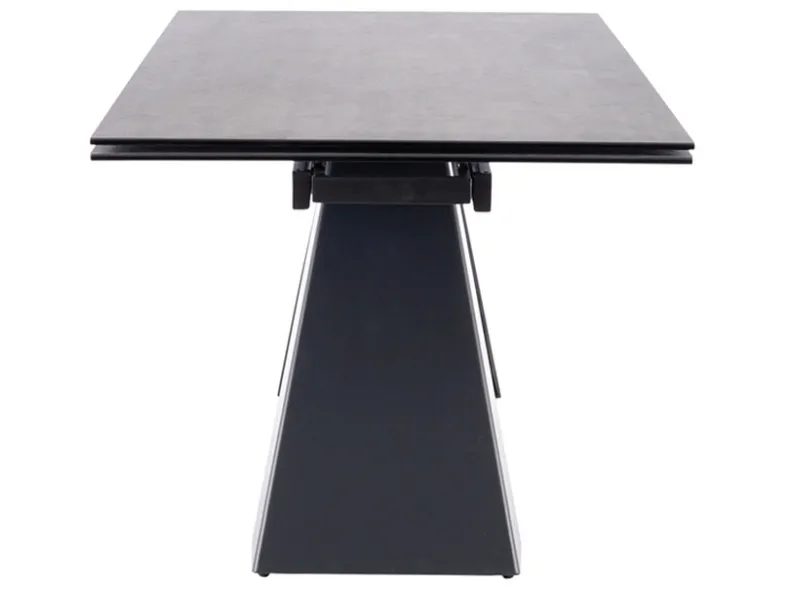 Стол обеденный раскладной SIGNAL SALVADORE, серый мрамор / черный матовый, 90x180 фото №6