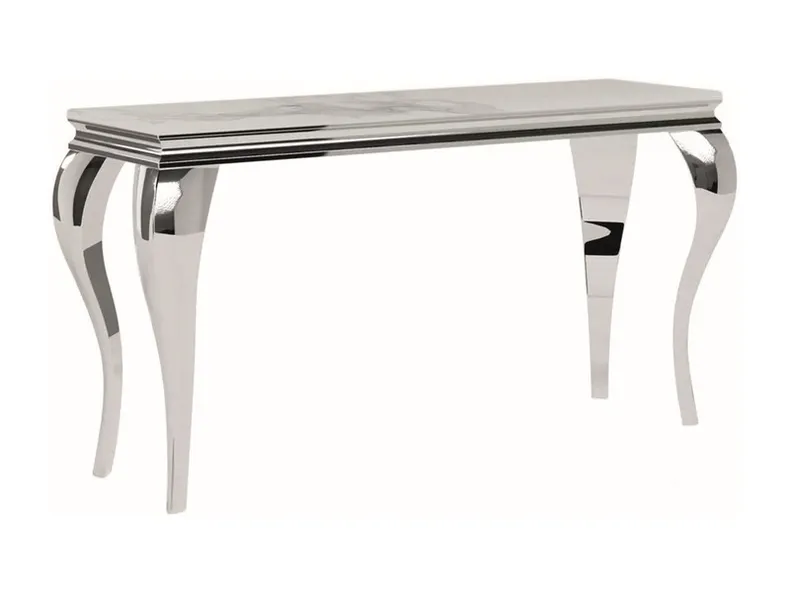 Журнальний стіл SIGNAL PRINCE C CERAMIC стільниця - білий мармур, CALACATTA ніжки - метал хром, 40x120 см фото №1