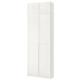 IKEA BILLY БІЛЛІ / OXBERG ОКСБЕРГ, стелаж додаткова верхня секція / двер, білий, 80x30x237 см 294.248.38 фото