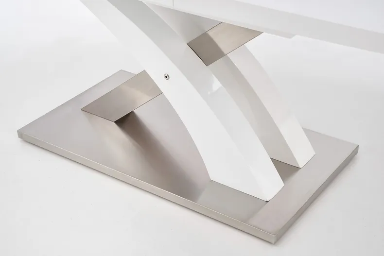 Обеденный стол раскладной HALMAR SANDOR 160-220x90 см белый лакированный фото №6