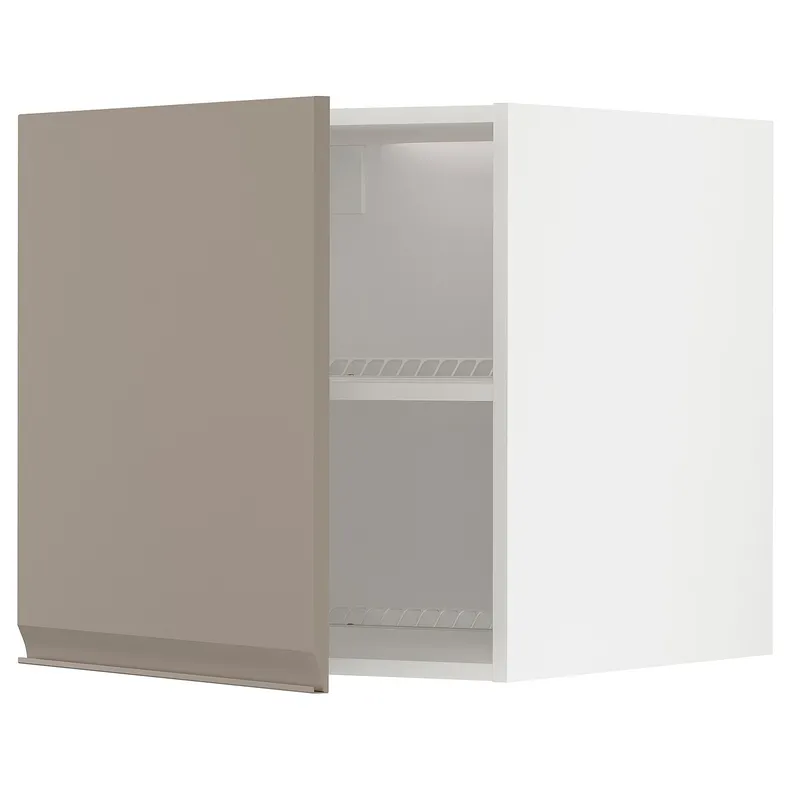 IKEA METOD МЕТОД, верхний шкаф д / холодильн / морозильн, белый / матовый темно-бежевый, 60x60 см 894.925.32 фото №1