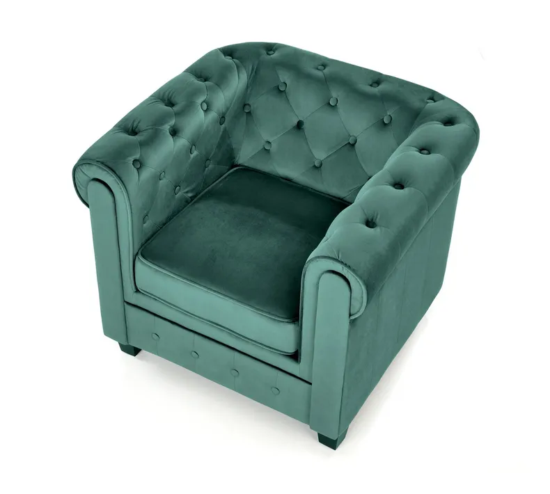 Кресло мягкое HALMAR ERIKSEN темно-зеленый/черный фото №10