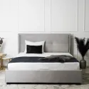 Кровать двуспальная бархатная MEBEL ELITE ANDRE Velvet, 160x200 см, светло-серый фото thumb №4