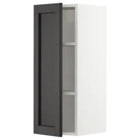 IKEA METOD МЕТОД, навесной шкаф с полками, белый / Лерхиттан с черными пятнами, 30x80 см 594.687.55 фото