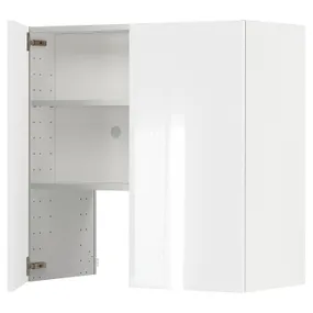 IKEA METOD МЕТОД, настінн шаф д / витяжки з полиц / дверц, білий / Ringhult світло-сірий, 80x80 см 995.043.51 фото