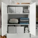 IKEA HEMMAFIXARE ХЕММАФІКСАРЕ, коробка для зберігання, тканина смугастий/білий/сірий, 34x51x19 см 905.039.21 фото thumb №3