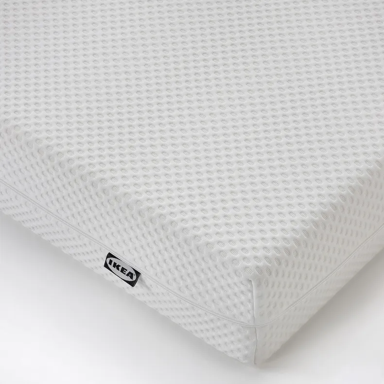 IKEA MALM МАЛЬМ, каркас кровати с матрасом, белый / Ебыгда средней жесткости, 90x200 см 395.446.42 фото №10
