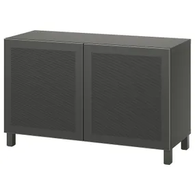 IKEA BESTÅ БЕСТО, комбинация для хранения с дверцами, темно-серый / Мертвикен / Стуббарп темно-серый, 120x42x74 см 995.080.47 фото