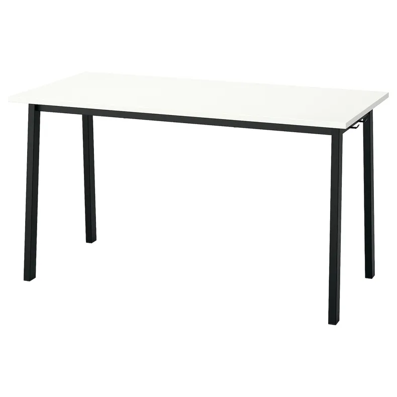 IKEA MITTZON МІТТЗОН, стіл для конференцій, білий / чорний, 140x68x75 см 095.329.85 фото №1