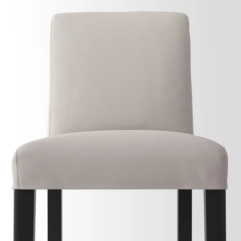 IKEA BERGMUND БЕРГМУНД, барний стілець зі спинкою, чорний / бежевий галантерейний, 62 см 193.881.81 фото №4