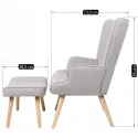Крісло м'яке з підставкою для ніг MEBEL ELITE LOZANO 2 Velvet, тканина: сірий фото thumb №13