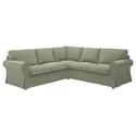 IKEA EKTORP ЕКТОРП, чохол для кутового дивана, 4-місний, Хакебо сіро-зелений 005.658.62 фото thumb №2
