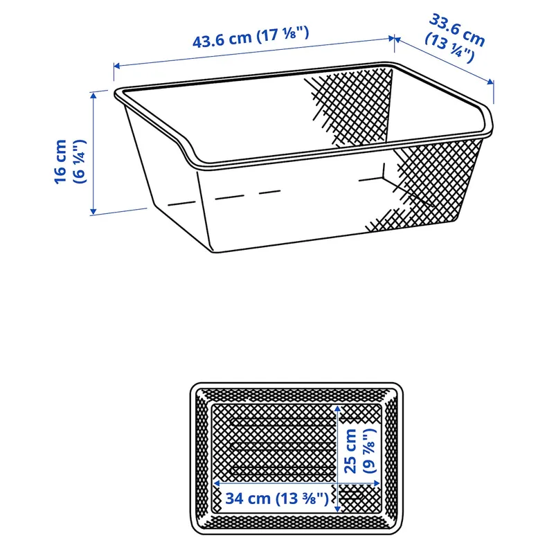 IKEA KOMPLEMENT КОМПЛИМЕНТ, сетчатая корзина, белый, 50x35 см 002.573.02 фото №4