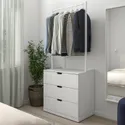 IKEA NORDLI НОРДЛИ, комод с 3 ящиками, белый, 80x192 см 592.952.17 фото thumb №2