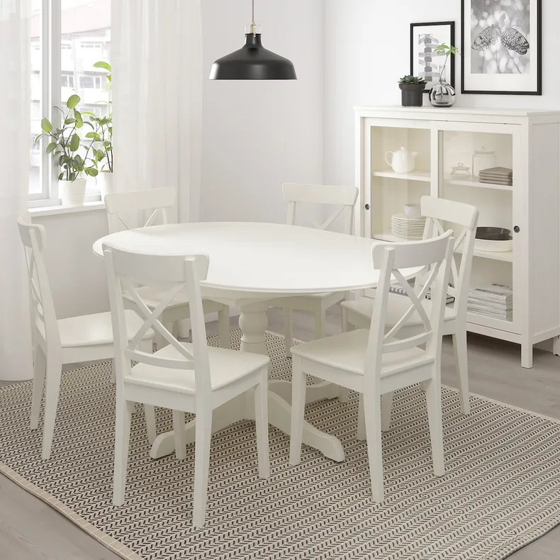 IKEA INGATORP ІНГАТОРП, розкладний стіл, білий, 110 / 155 см 402.170.69 фото №4
