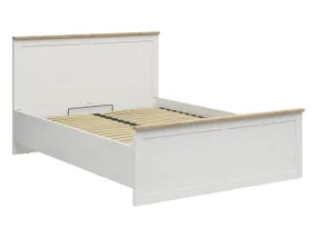 BRW Кровать двуспальная с подъемным механизмом и ламелями BRW LOKSA B, 160x200 см, сосна андерсен белая/дуб грендсон LOZ/160/B-APW фото