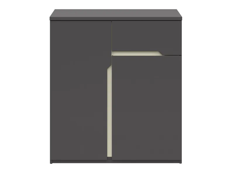 BRW Комод Manhattan 85 см с 2 дверцами и выдвижным ящиком графит/камень серый, графит/камень серый KOM2D1S-GF/SZKA фото №2