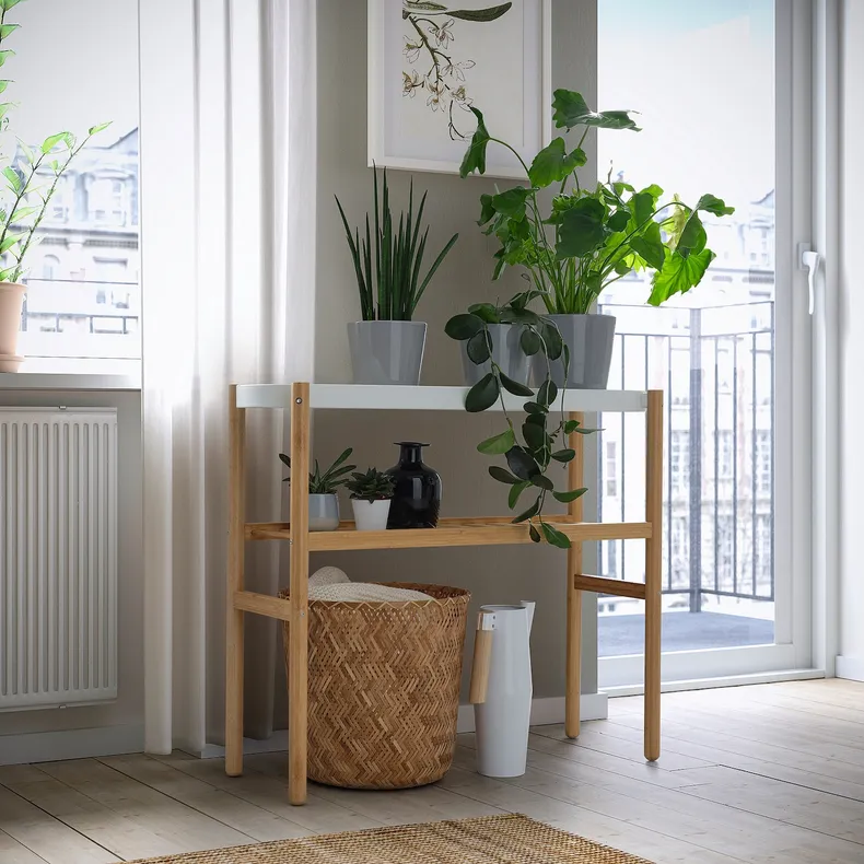 IKEA SATSUMAS САТСУМАС, підставка для рослин, бамбук / білий, 70 см 902.581.56 фото №7