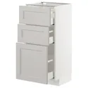 IKEA METOD МЕТОД / MAXIMERA МАКСИМЕРА, напольный шкаф с 3 ящиками, белый / светло-серый, 40x37 см 692.742.62 фото thumb №1