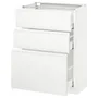 IKEA METOD МЕТОД / MAXIMERA МАКСИМЕРА, напольный шкаф с 3 ящиками, белый / Воксторп матовый белый, 60x37 см 391.128.36 фото