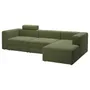 IKEA JÄTTEBO ЄТТЕБУ, 4-місний модульний диван з кушеткою, правий з узголів'ям / САМСАЛА темний жовто-зелений 595.109.00 фото
