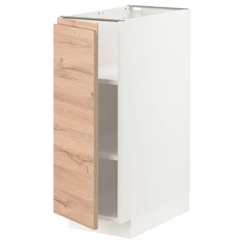 IKEA METOD МЕТОД, підлогова шафа з полицями, білий / Voxtorp імітація. дуб, 30x60 см 394.631.41 фото №1