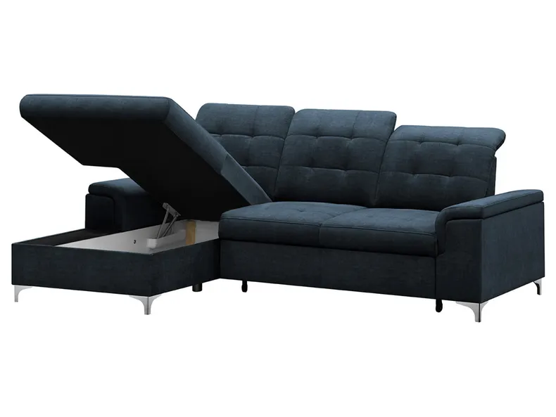 BRW Розкладний кутовий диван Ariado з ящиком для зберігання темно-синій велюр, Vogue 13 NA-ARIADO-RECBK.2F-G3_B85465 фото №4