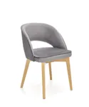Кухонный стул бархатный HALMAR MARINO Velvet, серый MONOLITH 85 / дуб медовый фото thumb №7