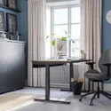 IKEA MITTZON МИТТЗОН, письменный стол, орех / черный, 140x60 см 895.280.55 фото thumb №3