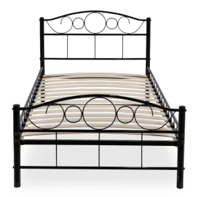 Кровать односпальная металлическая MEBEL ELITE GRIFFIN, 90x200 см, Черный фото