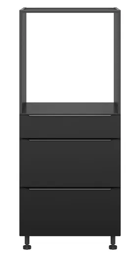 BRW Кухонный шкаф для духовки Sole L6 60 см с ящиками черный матовый, черный/черный матовый FM_DPS_60/143_2SMB/SMB-CA/CAM фото