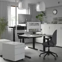 IKEA MITTZON МИТТЗОН, стол / трансф, электрический белый / черный, 120x60 см 095.261.16 фото thumb №5