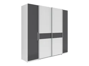 BRW Раздвижной шкаф для одежды Fabio 215 см белый/графит, белый/графит SZF4D-BI/GF фото