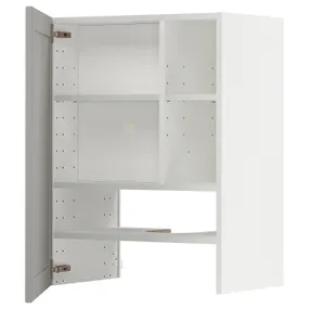 IKEA METOD МЕТОД, настінн шаф д / витяжки з полиц / дверц, білий / світло-сірий Lerhyttan, 60x80 см 295.044.63 фото