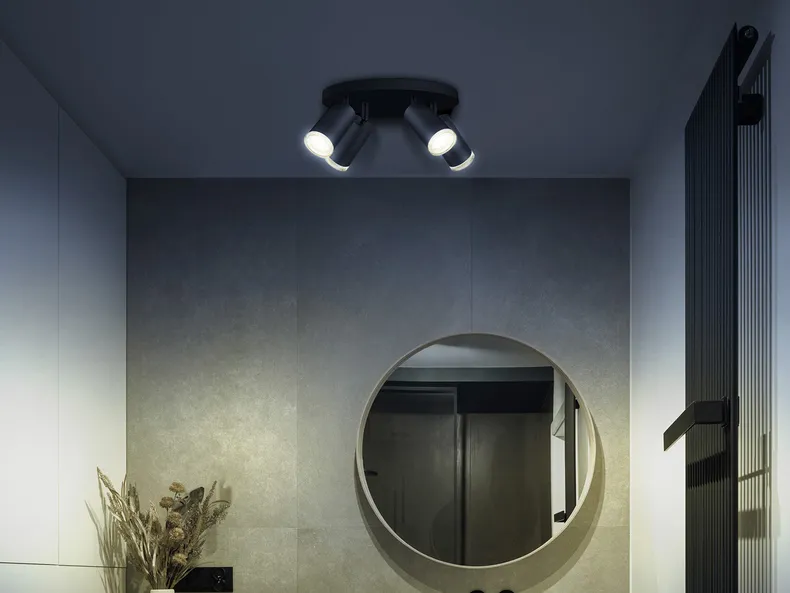 BRW Стельовий світильник Turin 4-точковий точковий алюмінієвий чорний 093315 фото №3