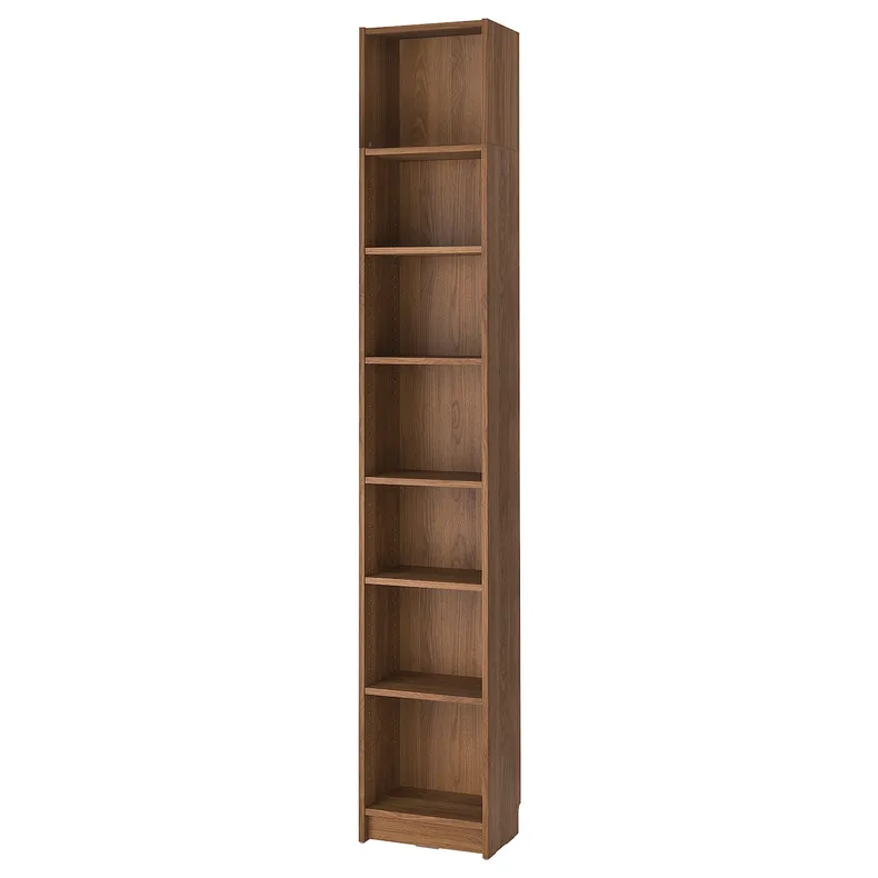 IKEA BILLY БІЛЛІ, книжкова шафа з верхньою полицею, коричневий горіх, 40x28x237 см 095.818.91 фото №1