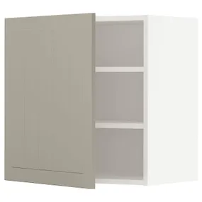 IKEA METOD МЕТОД, шафа навісна із полицями, білий / стенсундський бежевий, 60x60 см 294.624.39 фото