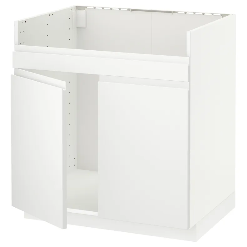 IKEA METOD МЕТОД, підлогова шафа для HAV ХАВ подв мий, білий / Voxtorp матовий білий, 80x60 см 894.682.21 фото №1