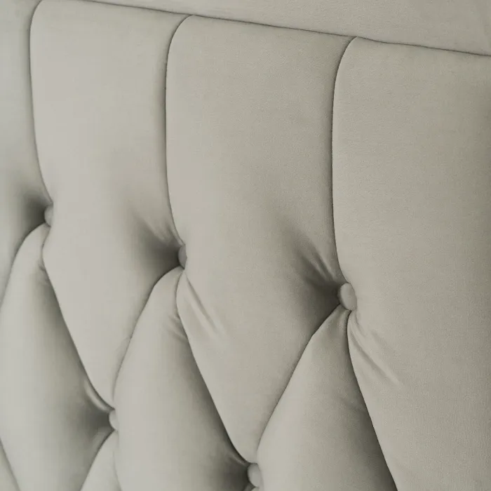 Кровать двуспальная бархатная MEBEL ELITE EVAN Velvet, 140x200 см, серый фото №6