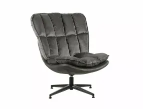 Кресло мягкое поворотное SIGNAL VESTA Velvet, бархат: серый фото