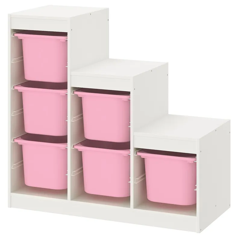 IKEA TROFAST ТРУФАСТ, шафа, білий/рожевий, 99x44x94 см 293.355.35 фото №1